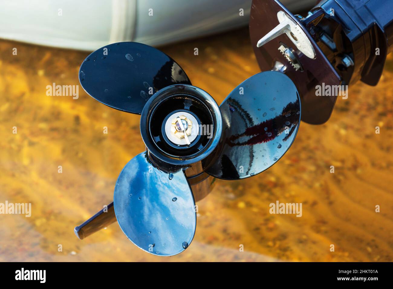 Fishing Boat Outboard Motor Propeller, Outboard Motor on a Pleasure