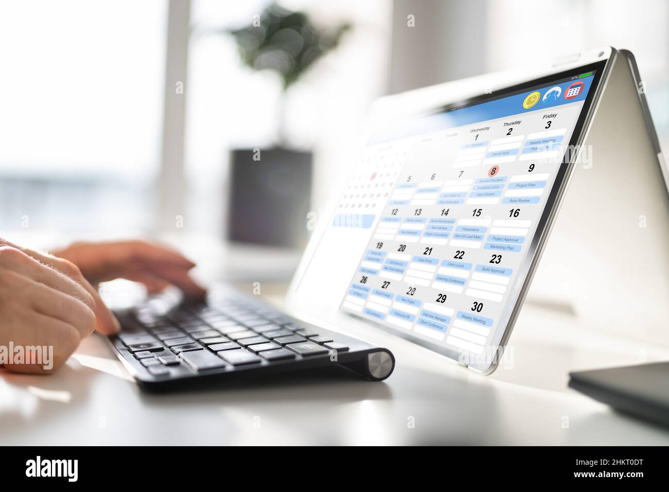 Digital Electronic Calendar Event Appointment On Screen Stock Photo Alamy