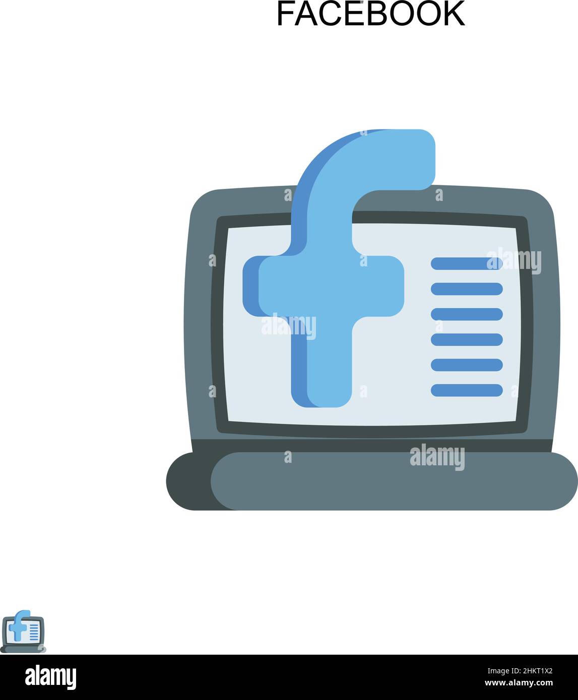 Facebook Simple vector icon. Illustration symbol design template for ...