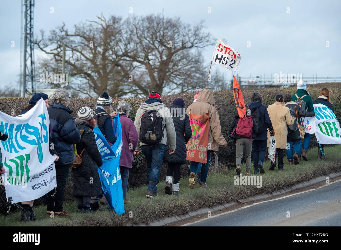 Hs2 Protest Graph Uxbridge, London Borough of Hillingdon, UK. 5th February, 2022. A large ...