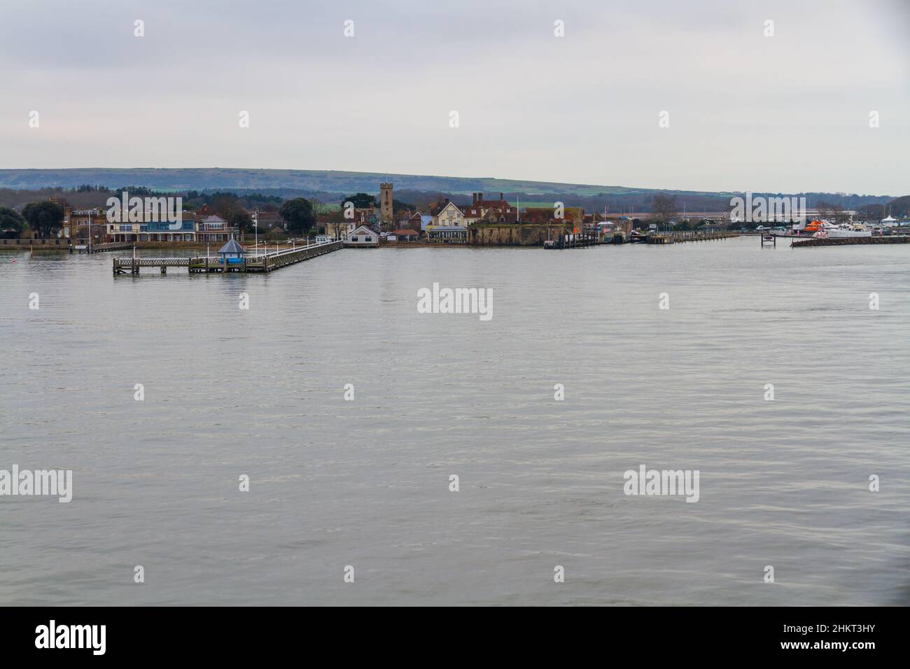 View of Yarmouth on the Isle of Wight, taken from the sea, landscape Stock Photo
