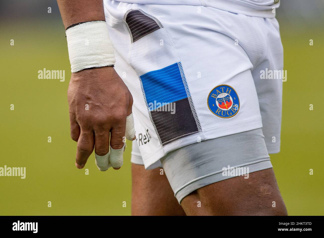Barnet, United Kingdom. 05th Feb, 2022. Gallagher Premiership Rugby. Saracens V Bath Rugby. StoneX Stadium. Barnet. close up of the fingers of Semesa Rokoduguni of Bath during the Gallagher Premiership rugby match between Saracens and Bath Rugby. Credit: Sport In Pictures/Alamy Live News Stock Photo