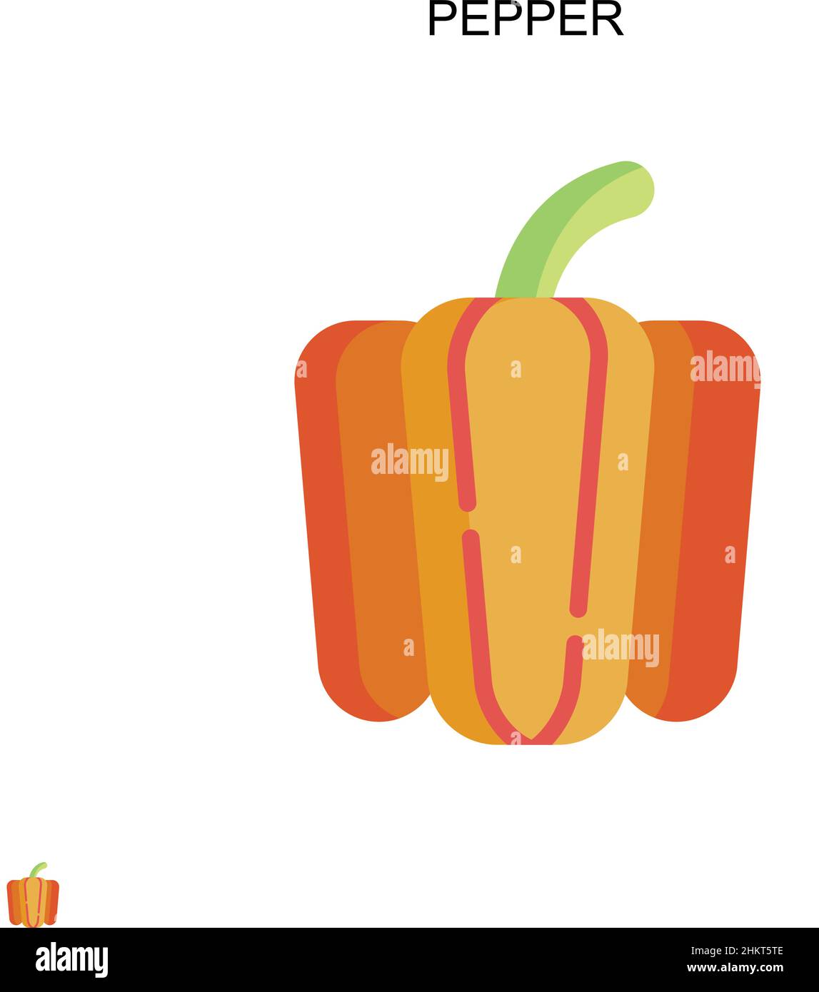 Pepper Simple vector icon. Illustration symbol design template for web mobile UI element. Stock Vector