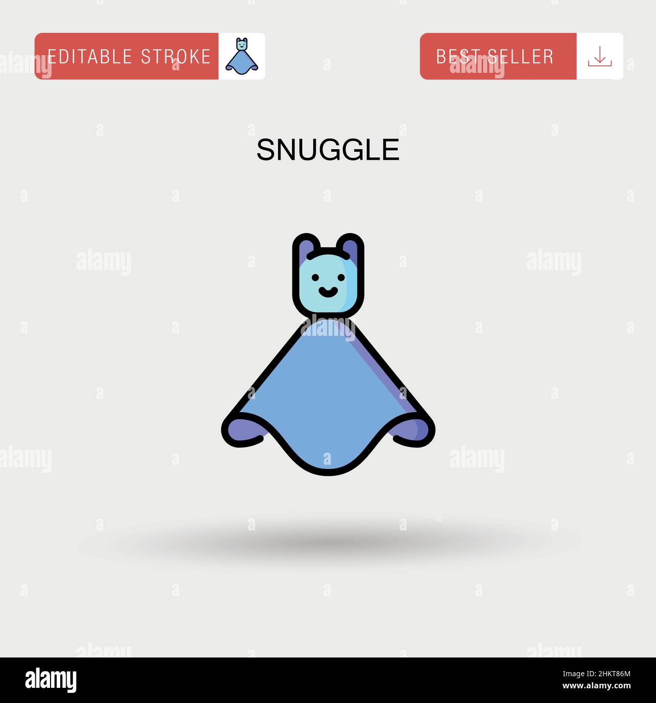 Snuggle Simple vector icon. Stock Vector