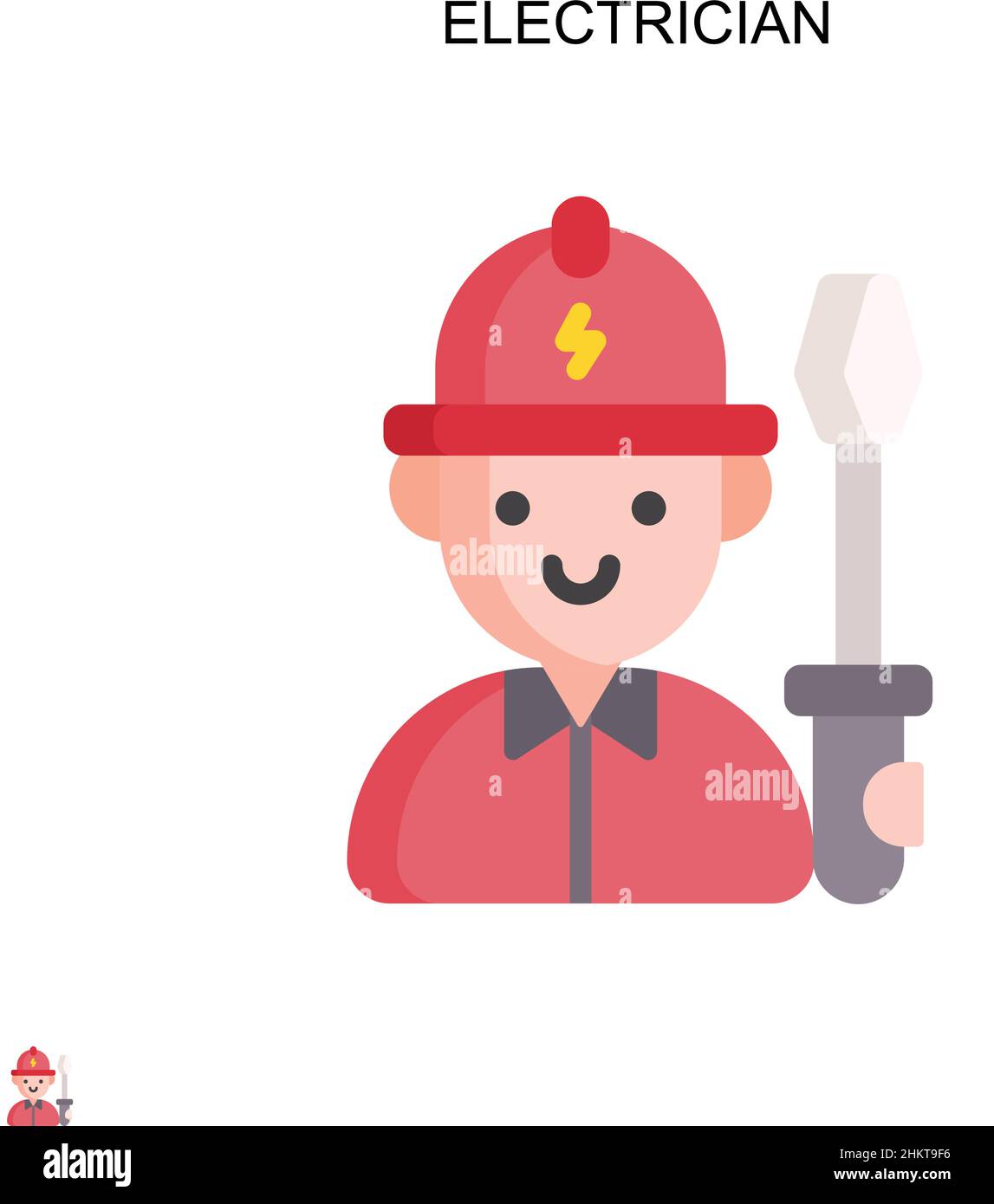 Electrician Simple vector icon. Illustration symbol design template for web mobile UI element. Stock Vector