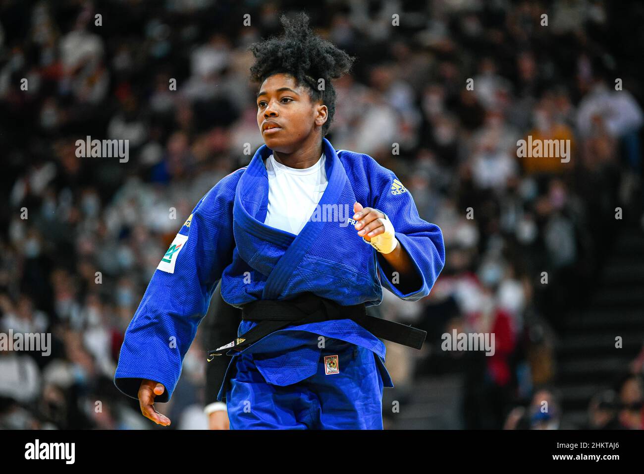 Women's -57 kg, Sarah-Leonie Cysique of France competes during the Paris Grand Slam 2022, IJF World Judo Tour on February 5, 2022 at Accor Arena in Paris, France - Photo Victor Joly / DPPI Stock Photo