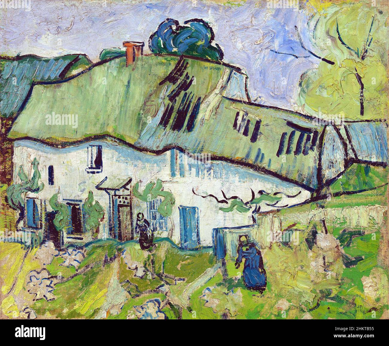 Farmhouse With Two Figures by Vincent Van Gogh, 1890. Van Gogh Museum in Amsterdam, Netherlands Stock Photo