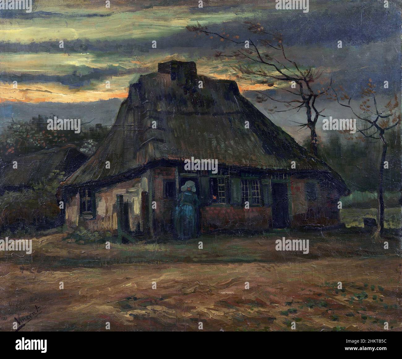 the Hut by Vincent Van Gogh 1885.  Van Gogh Museum in Amsterdam, Netherlands Stock Photo