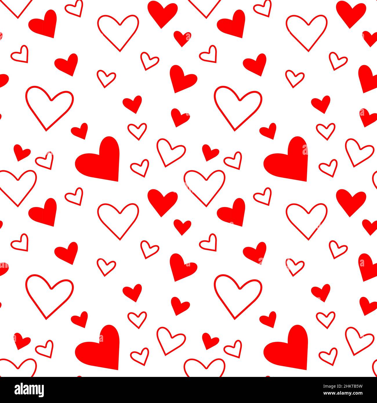 Seamless endless pattern in the form of hearts. . Vector repeat texture ...