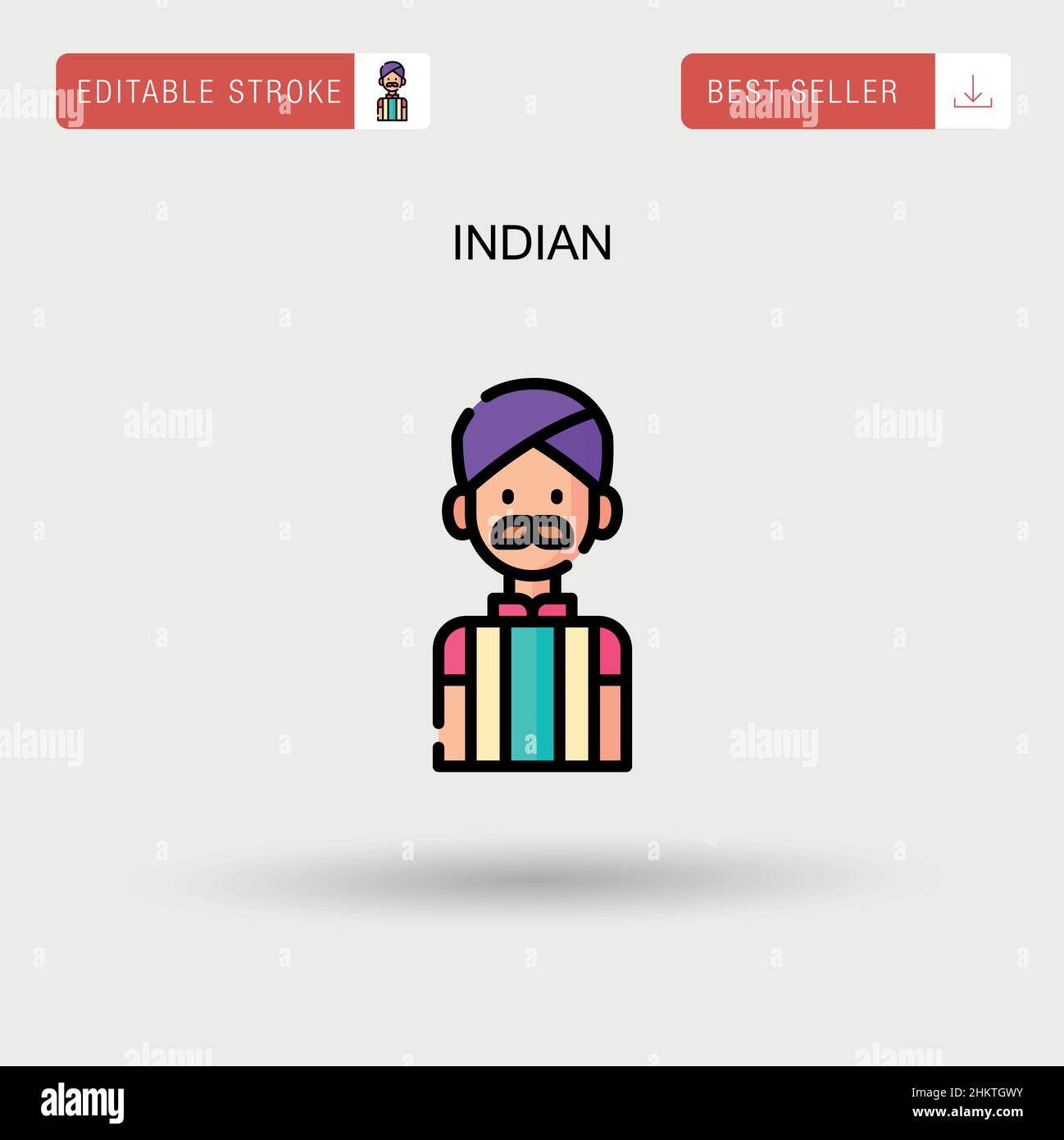 Indian Simple vector icon. Stock Vector
