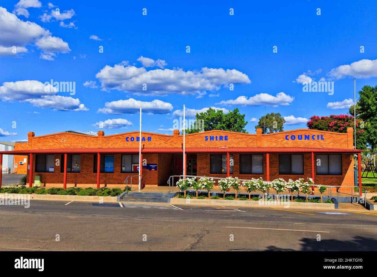 Cobar shire council public services chambers in regional local mining town Cobar of outback australia. Stock Photo