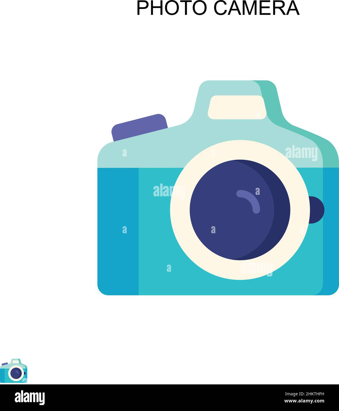 Photo camera Simple vector icon. Illustration symbol design template for web mobile UI element. Stock Vector