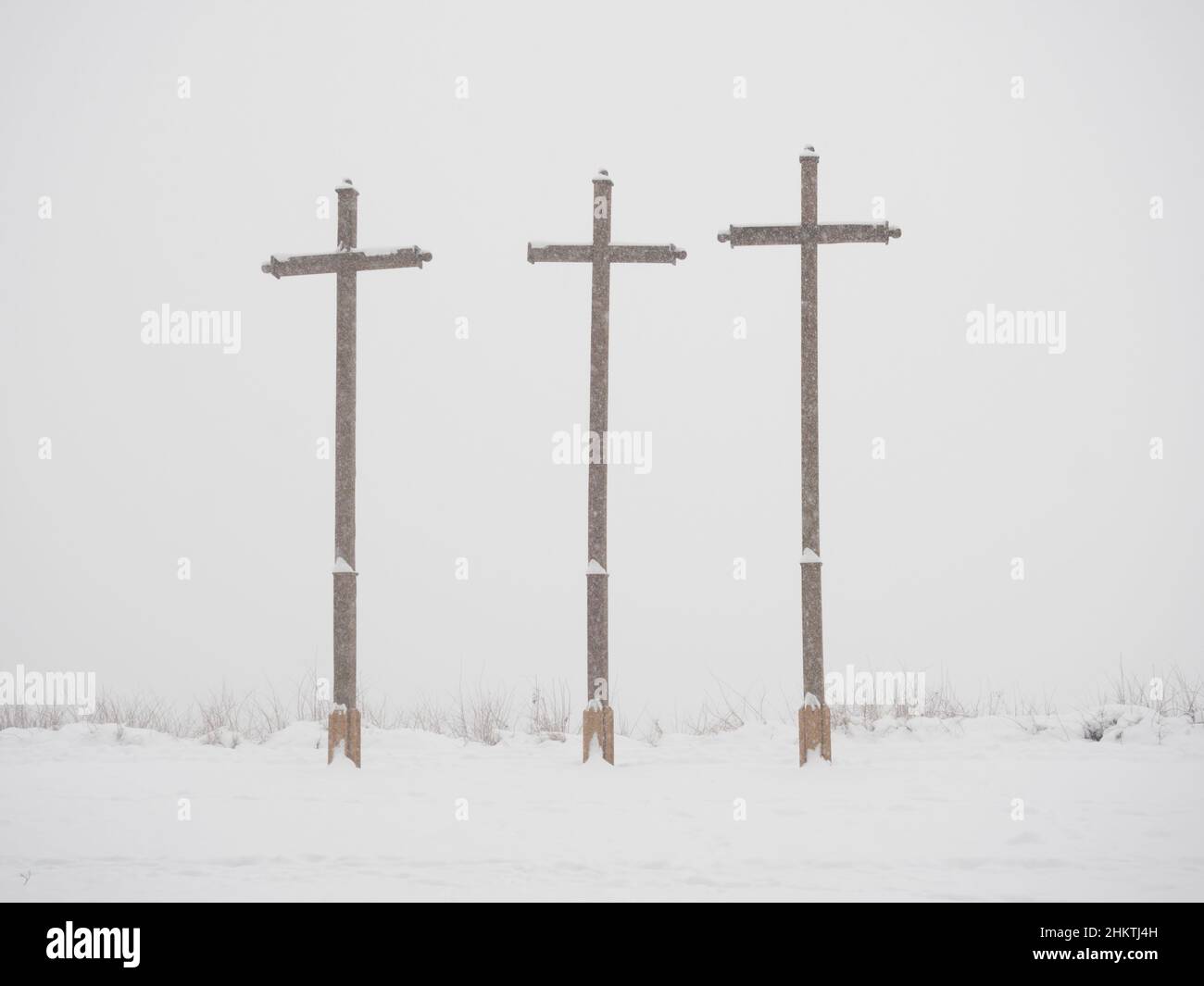 three crosses in Janowiec Stock Photo Alamy