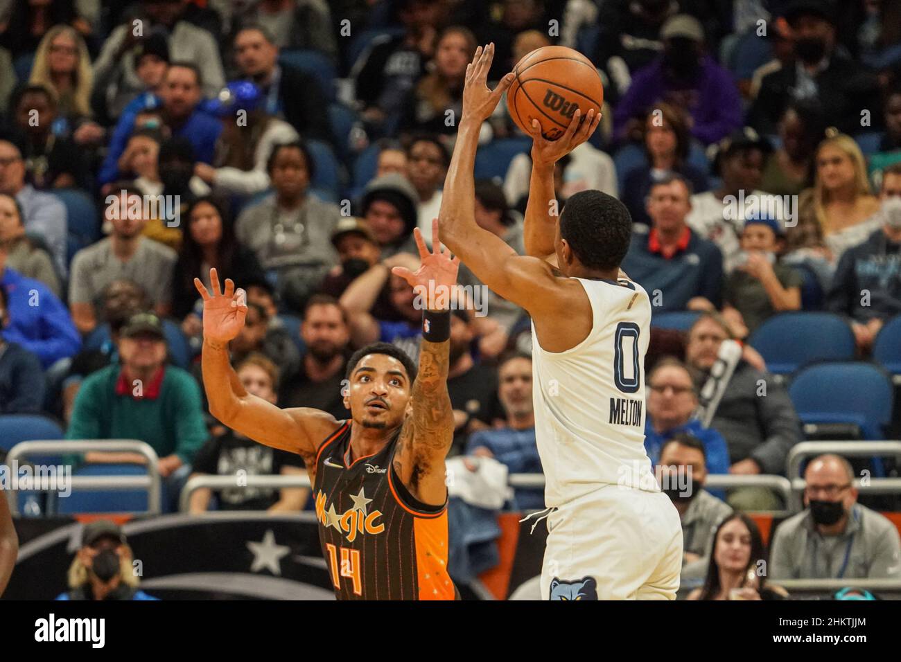 Orlando, Florida, USA, February 5, 2022,Memphis Grizzlies shooting