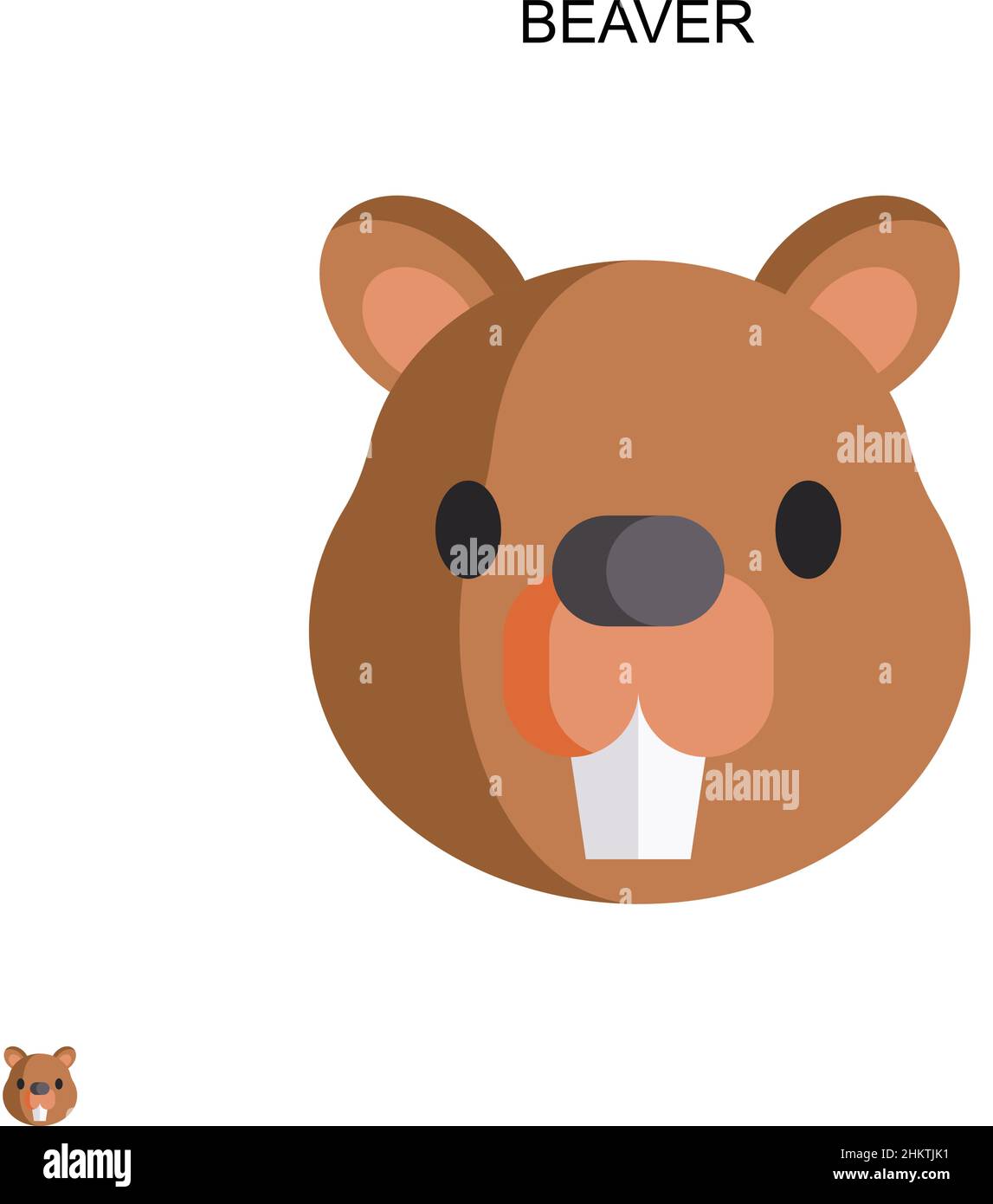 Beaver Simple vector icon. Illustration symbol design template for web mobile UI element. Stock Vector