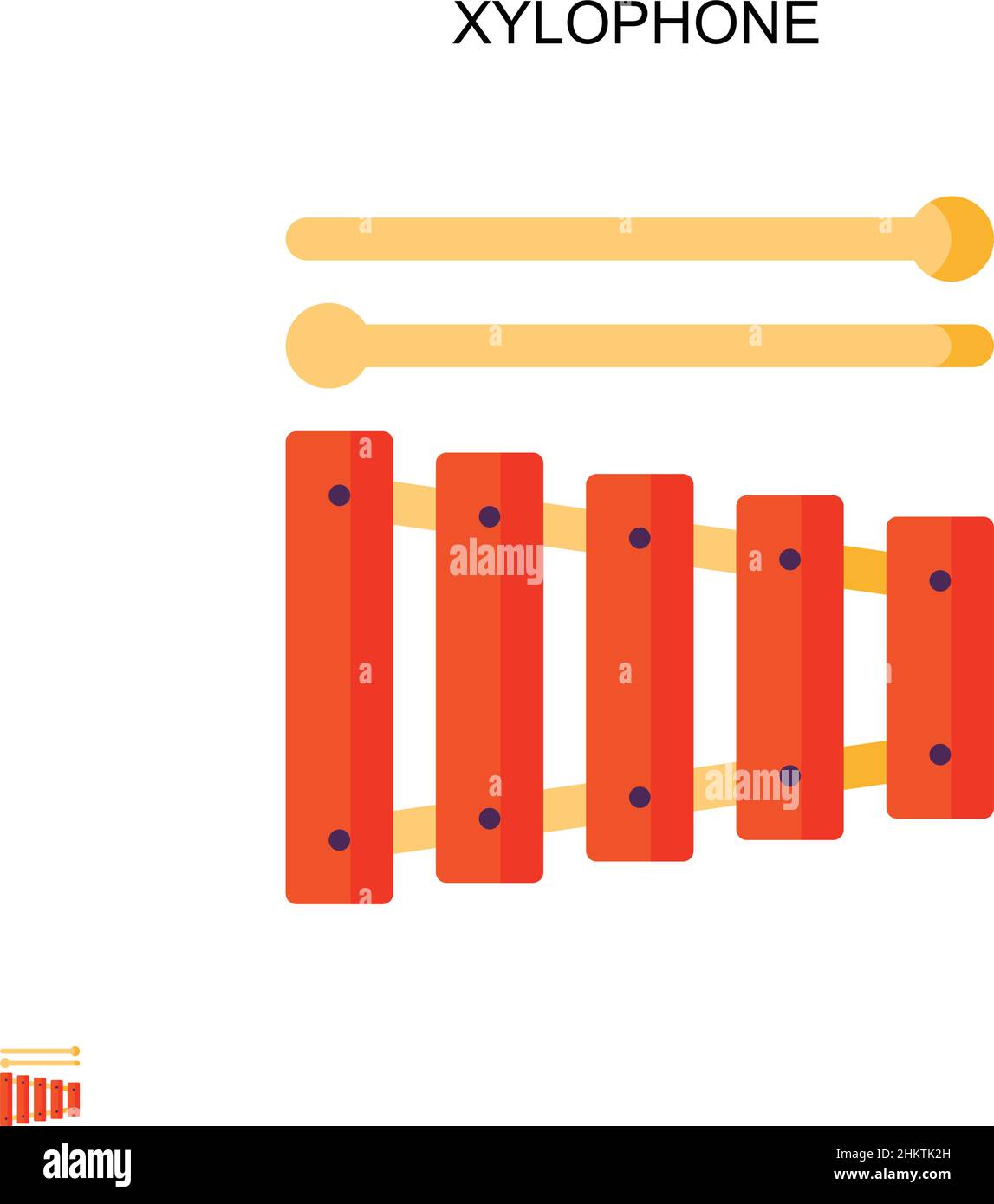 Xylophone Simple vector icon. Illustration symbol design template for web mobile UI element. Stock Vector