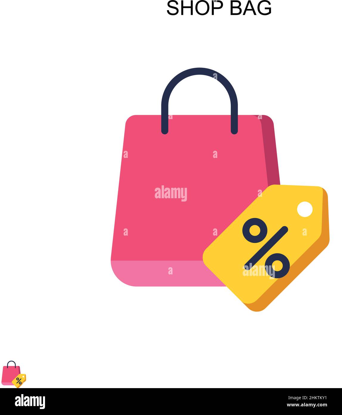 Shop bag Simple vector icon. Illustration symbol design template for web mobile UI element. Stock Vector