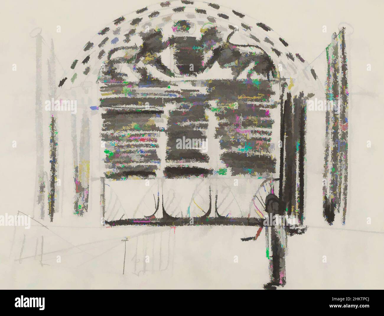 Art inspired by The dome is decorated with a dot pattern and two lions. Building with a dome, Classic works modernized by Artotop with a splash of modernity. Shapes, color and value, eye-catching visual impact on art. Emotions through freedom of artworks in a contemporary way. A timeless message pursuing a wildly creative new direction. Artists turning to the digital medium and creating the Artotop NFT Stock Photo