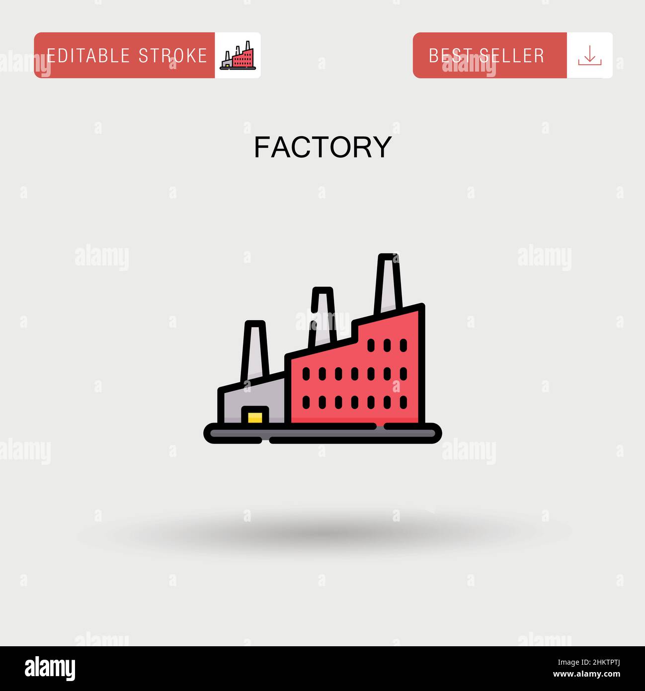 Factory Simple vector icon. Stock Vector