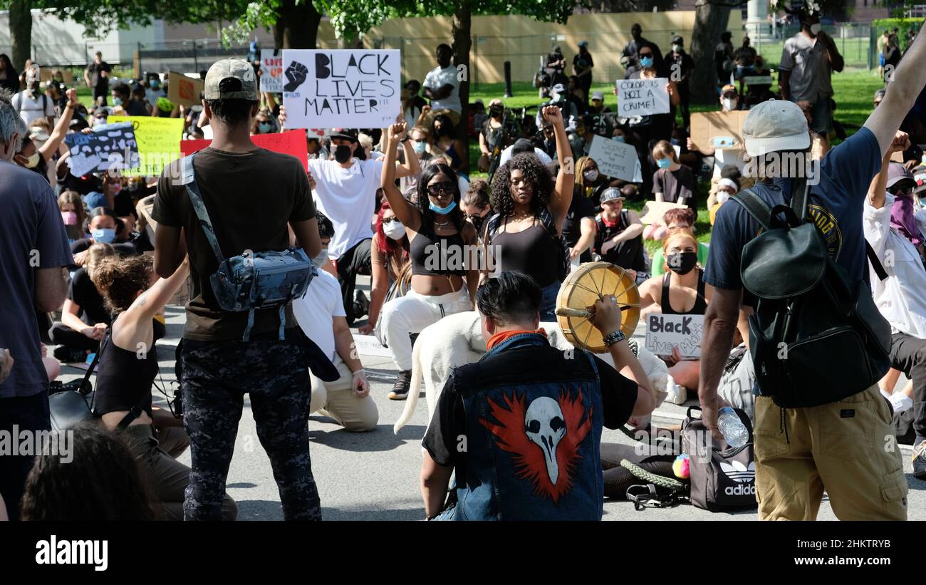 Toronto, ON Canada - June 6, 2020: Black Lives Matter march in Toronto Stock Photo