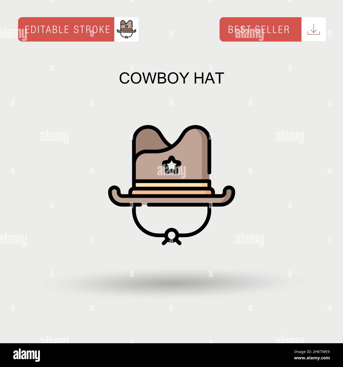 Cowboy hat Simple vector icon. Stock Vector