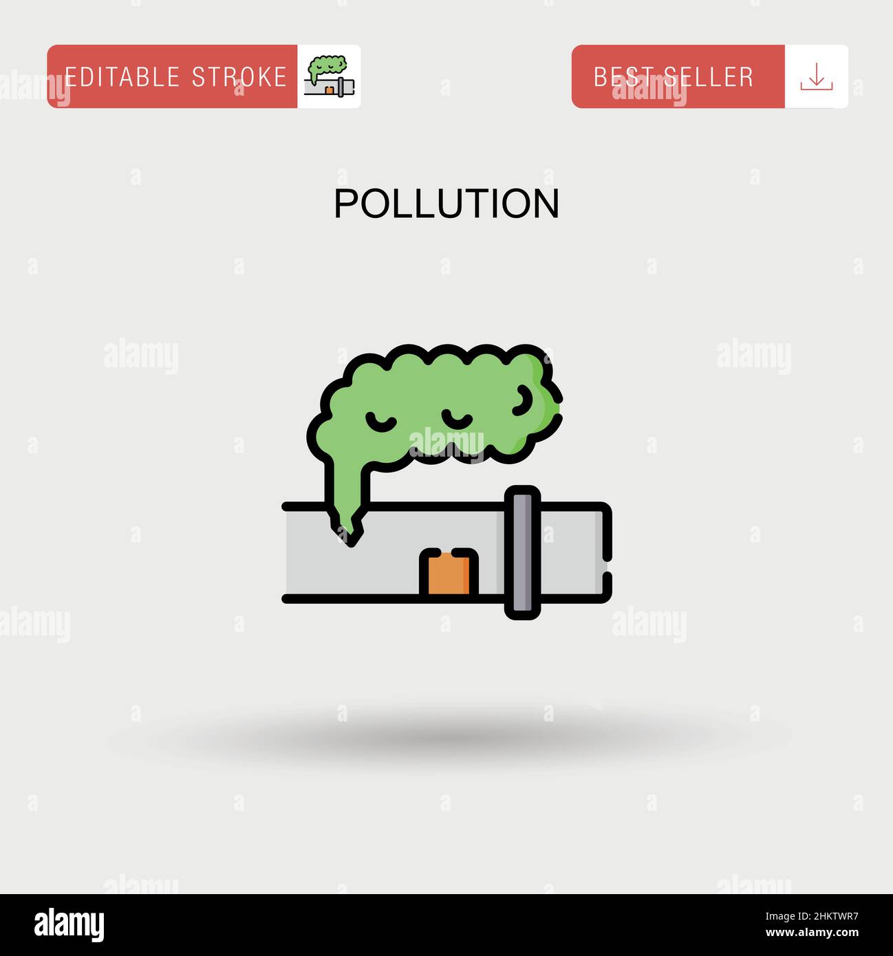 Pollution Simple vector icon. Stock Vector