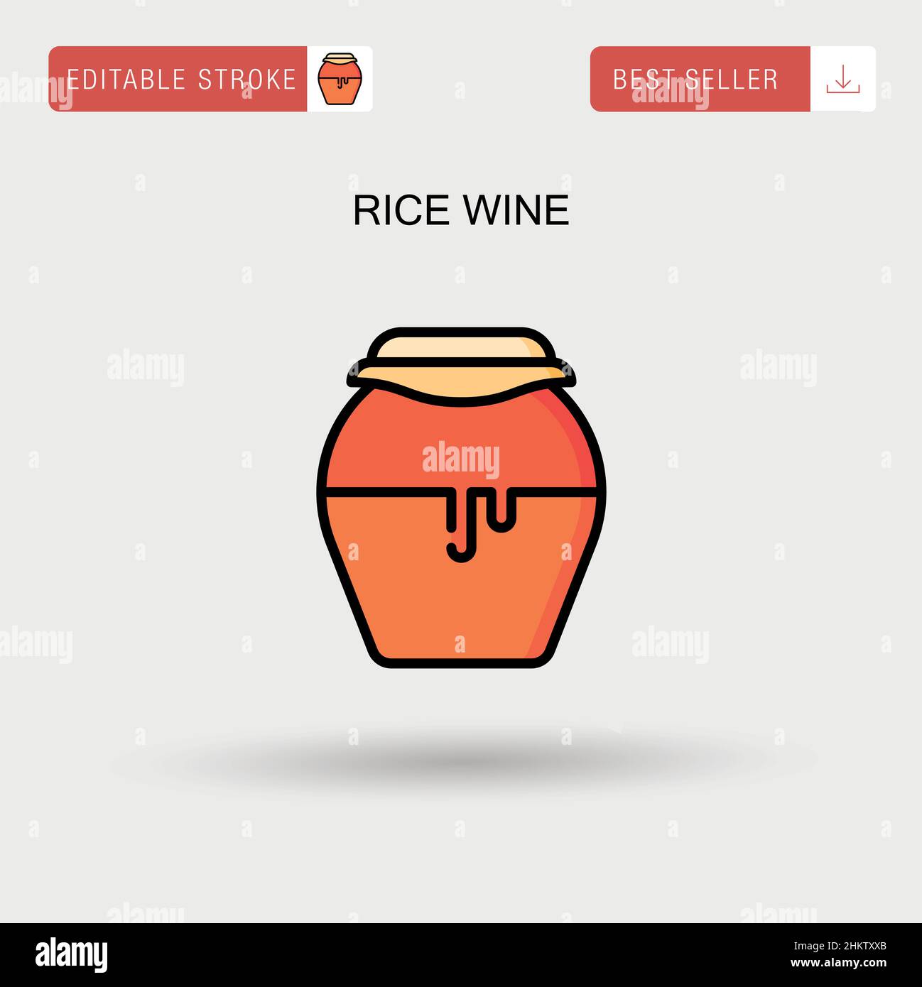 Rice wine Simple vector icon. Stock Vector