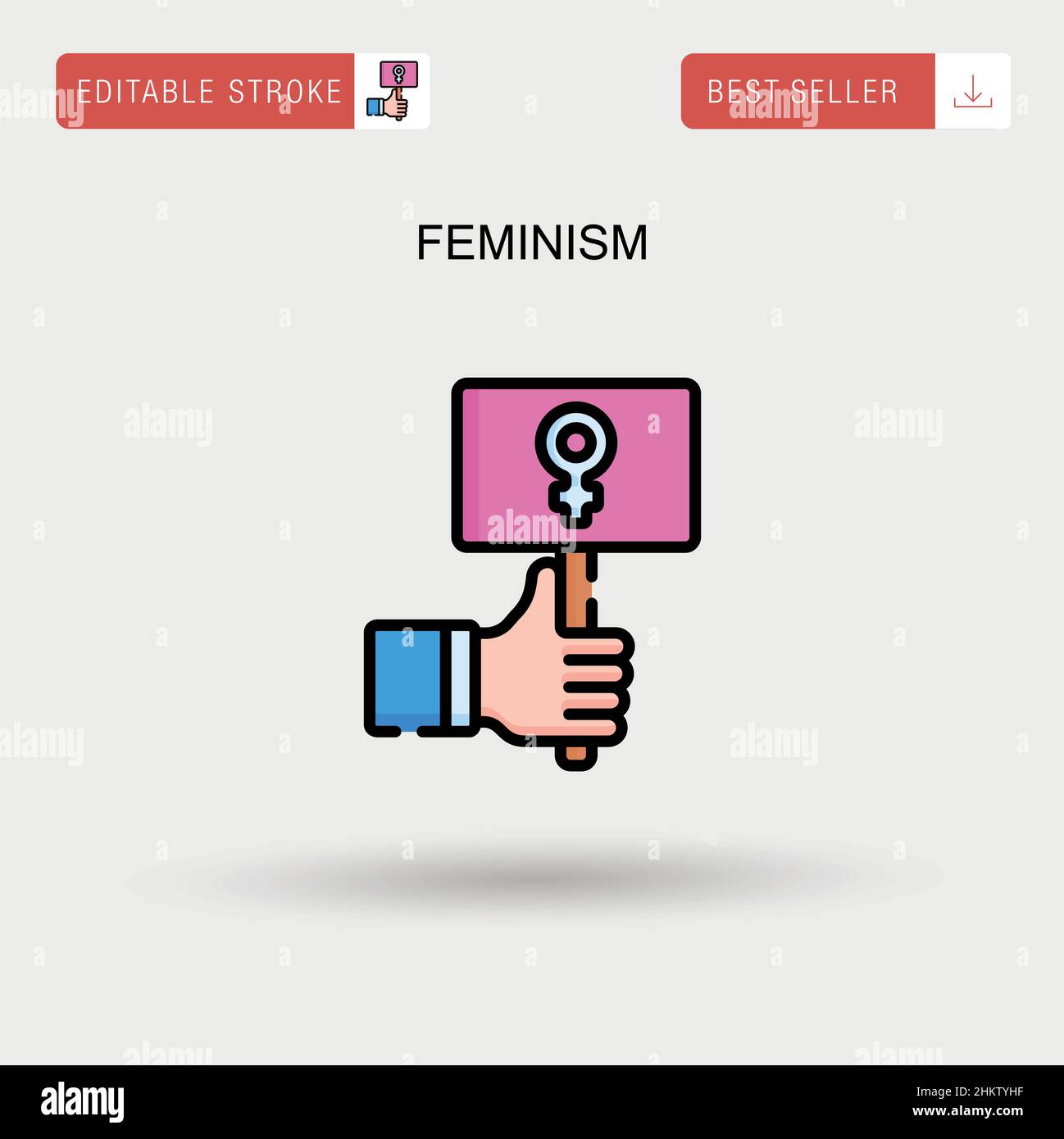 Feminism Simple vector icon. Stock Vector