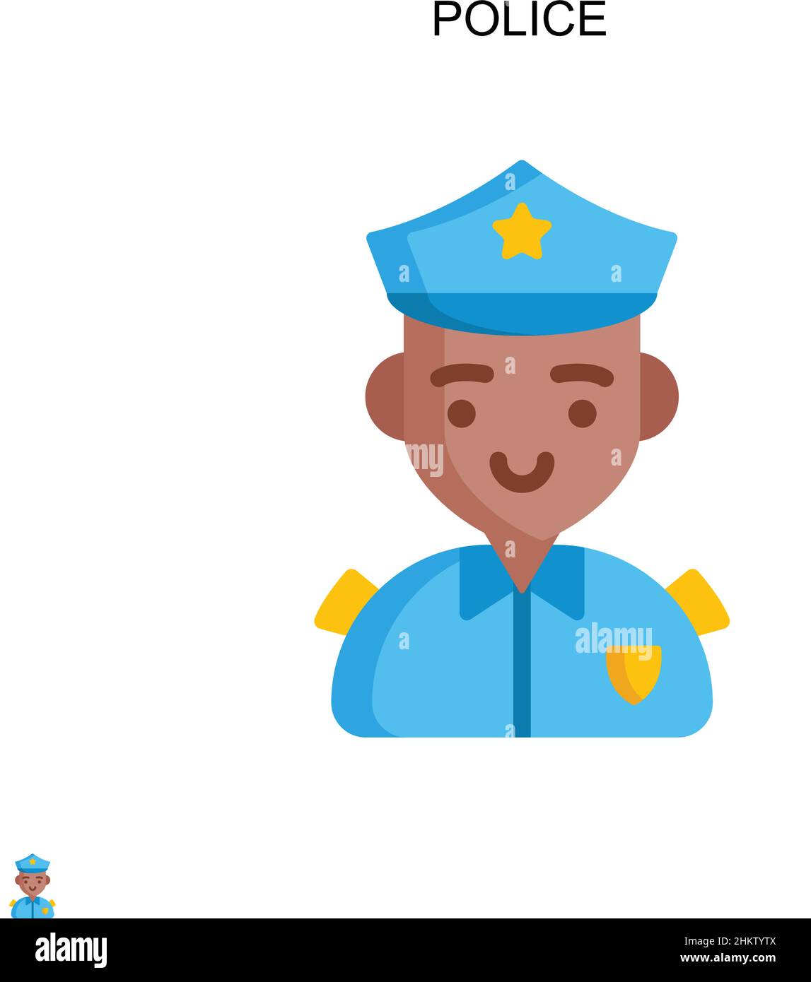 Police Simple vector icon. Illustration symbol design template for web mobile UI element. Stock Vector