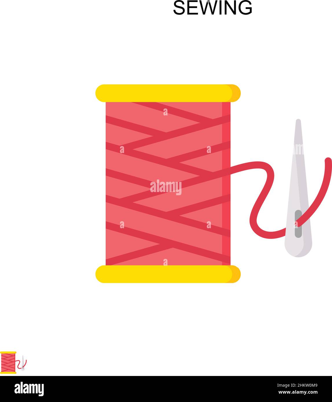 Sewing Simple vector icon. Illustration symbol design template for web mobile UI element. Stock Vector