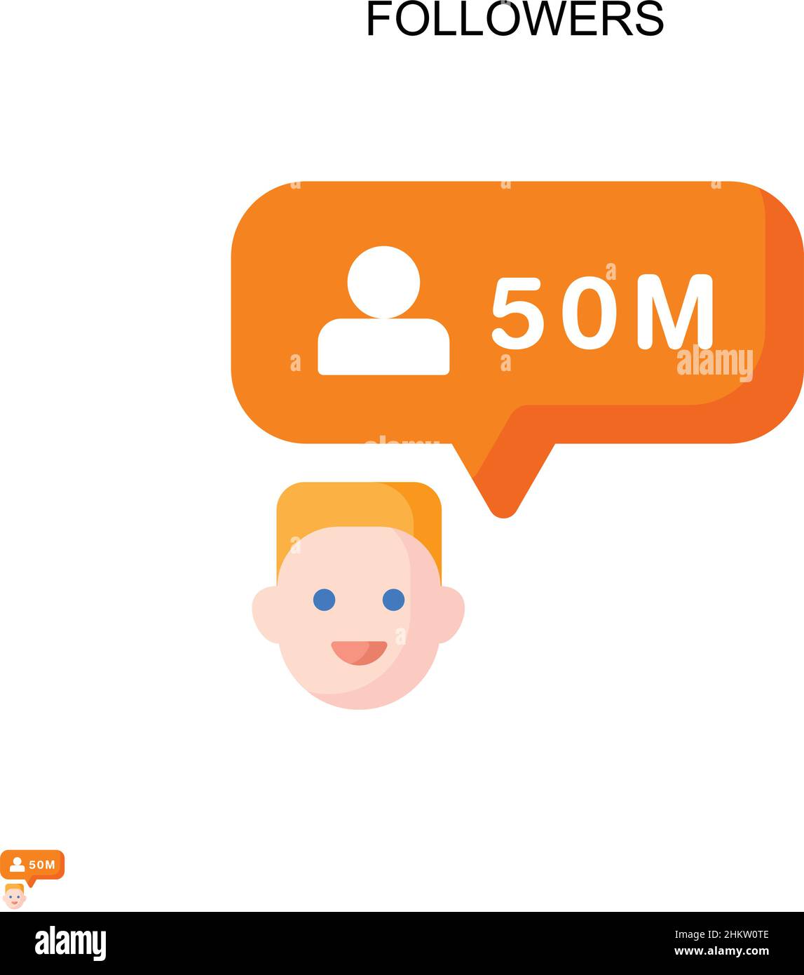 Followers Simple vector icon. Illustration symbol design template for ...