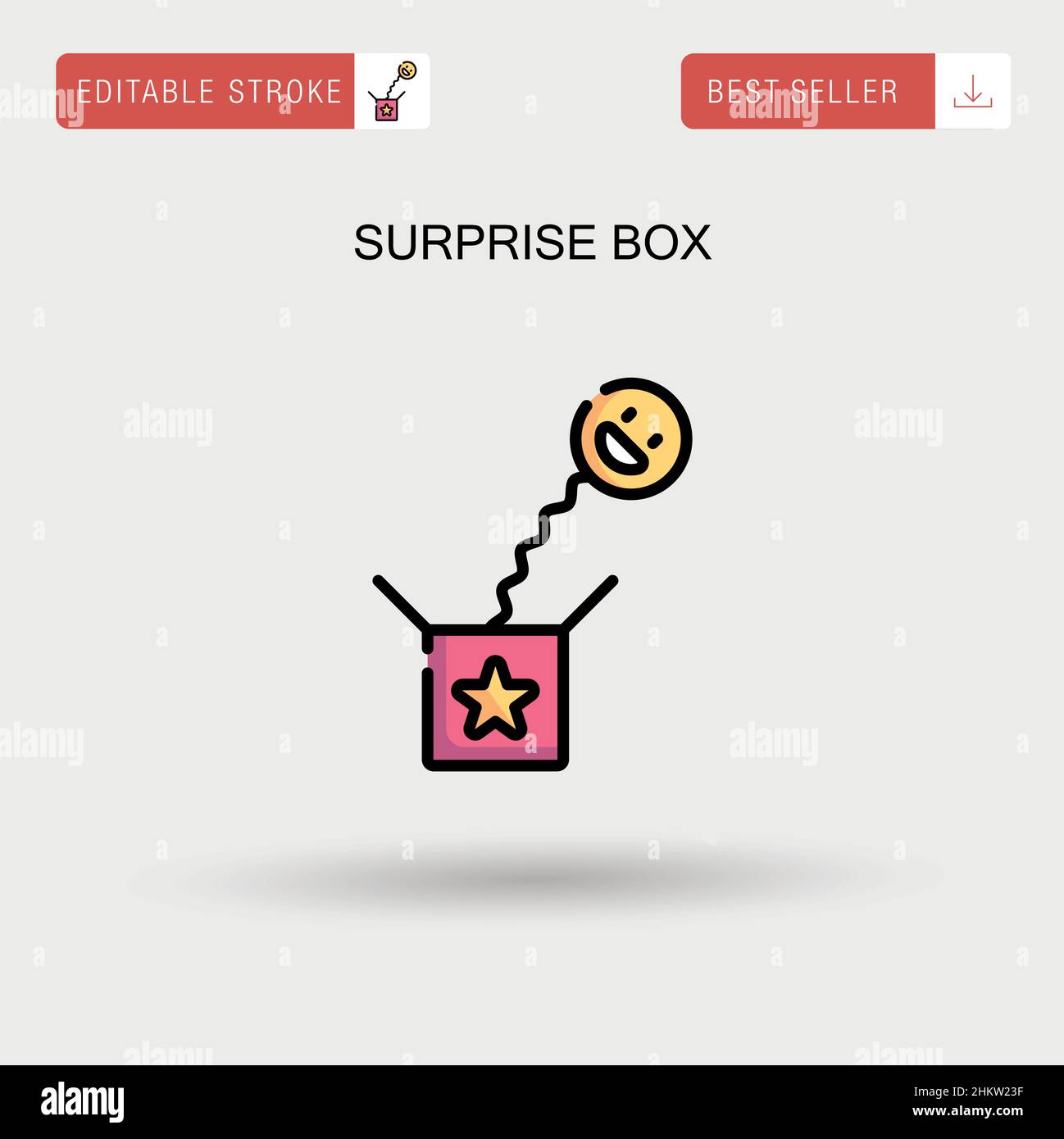 Surprise box Simple vector icon. Stock Vector