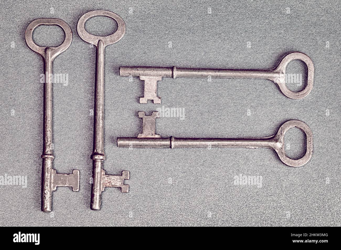 Four Skeleton Keys fit antique door lock Stock Photo Alamy