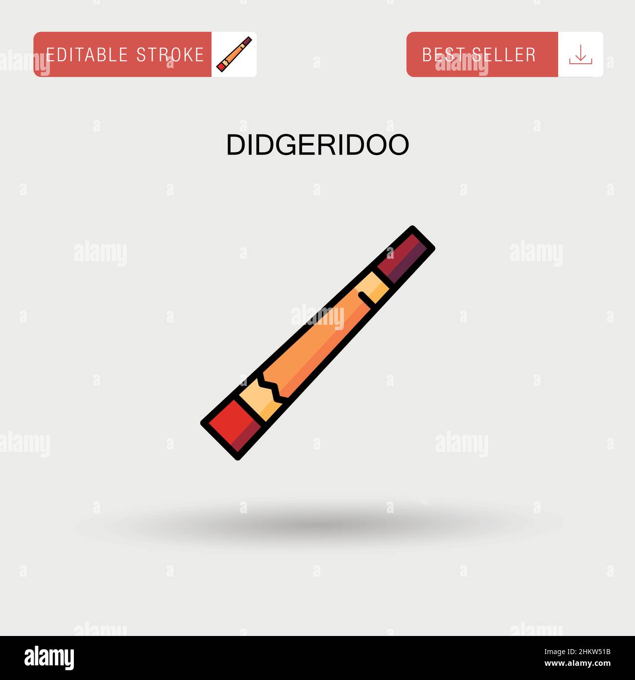 Didgeridoo Simple vector icon. Stock Vector