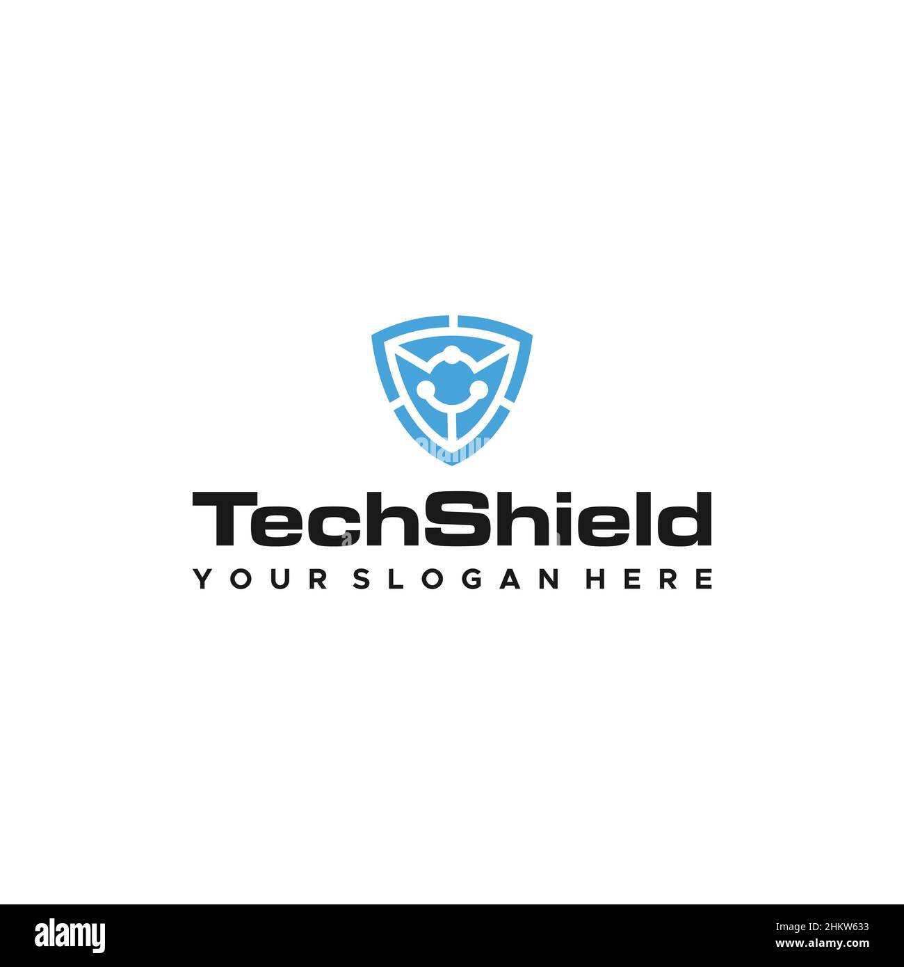 minimalist TechShield aegis protection logo design Stock Vector