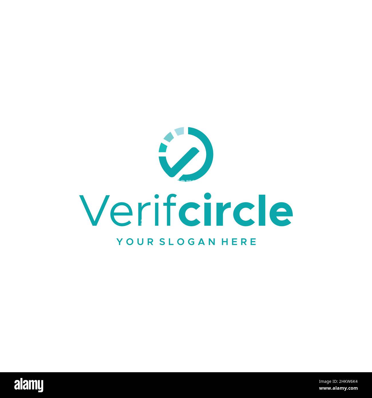 minimalist Verifcircle check loading logo design Stock Vector
