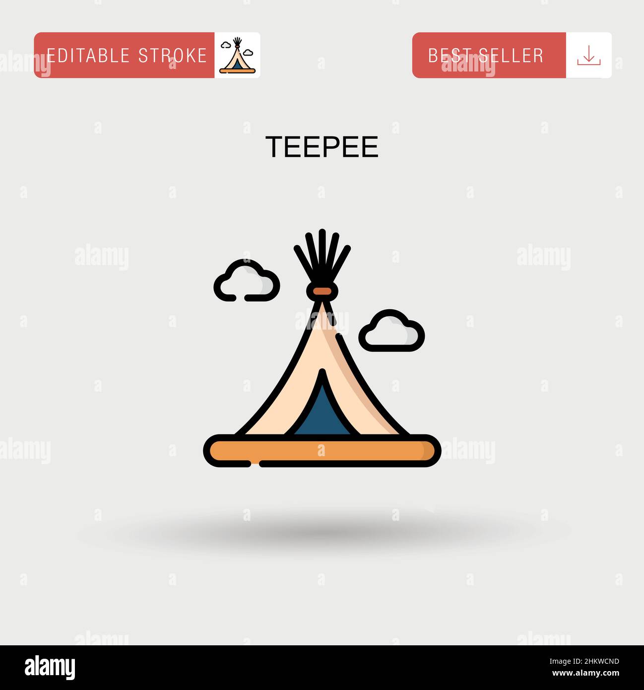 Teepee Simple vector icon. Stock Vector