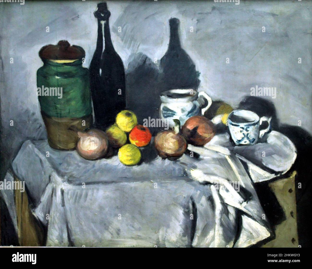 Alte Nationalgalerie, Paul Cézanne, Stillleben mit Früchten und Geschirr Stock Photo
