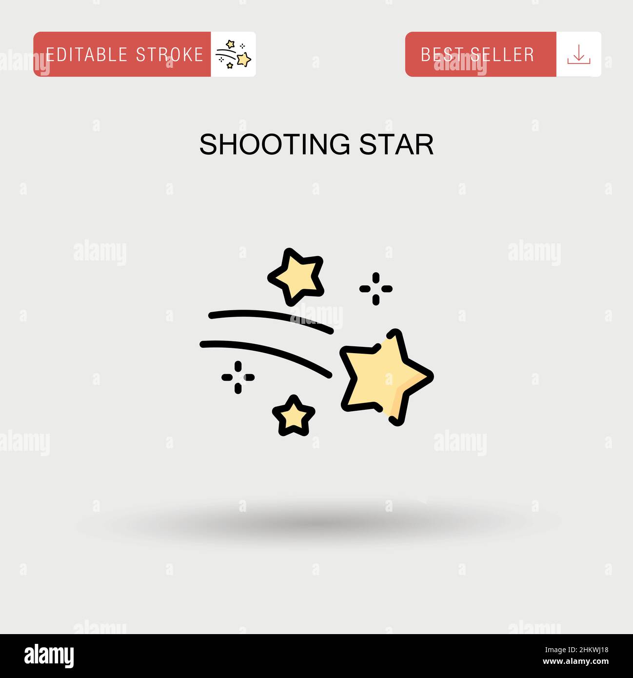 Shooting star Simple vector icon. Stock Vector