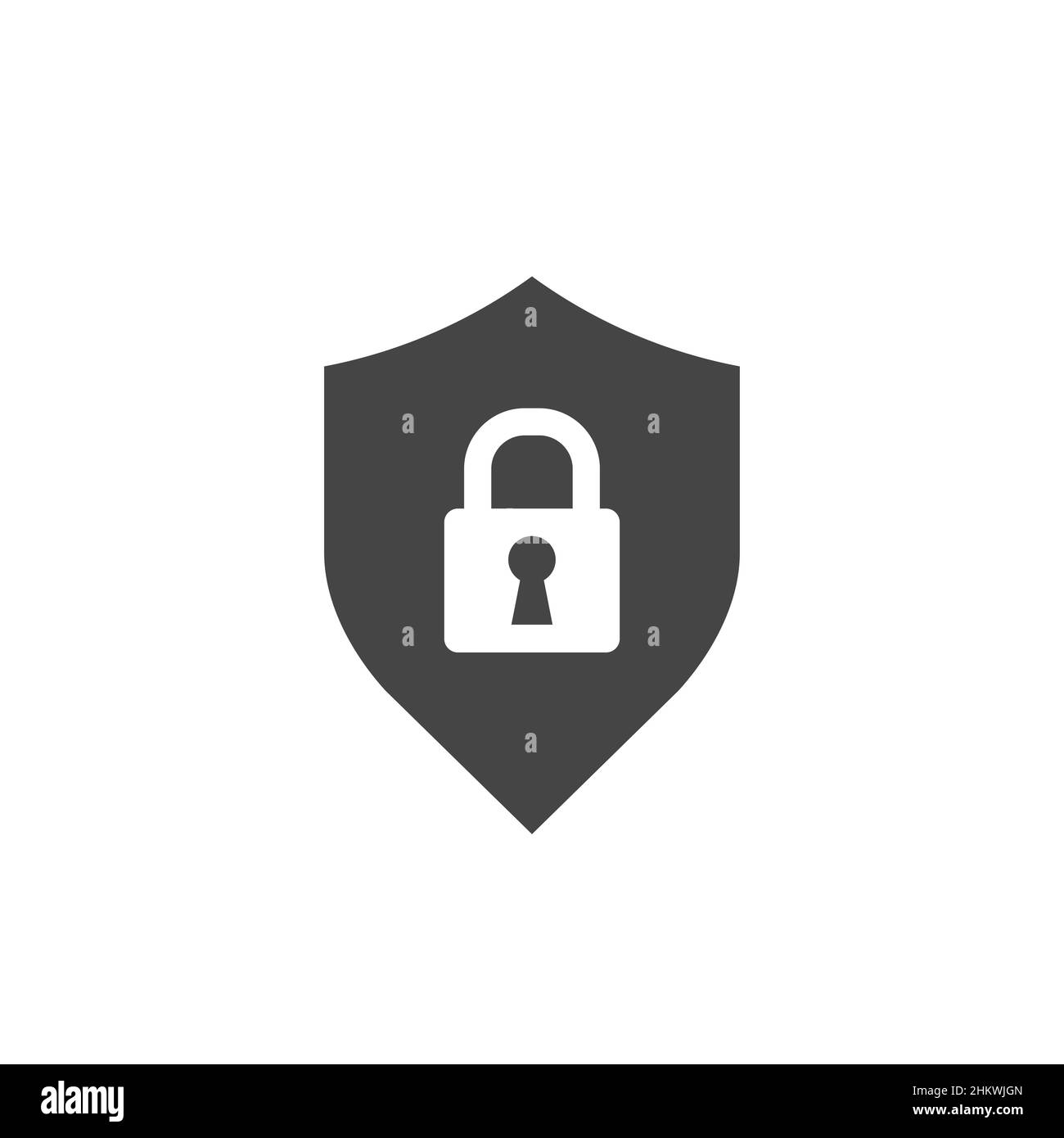 Shield security with lock symbol, password security access icon. Flat ...