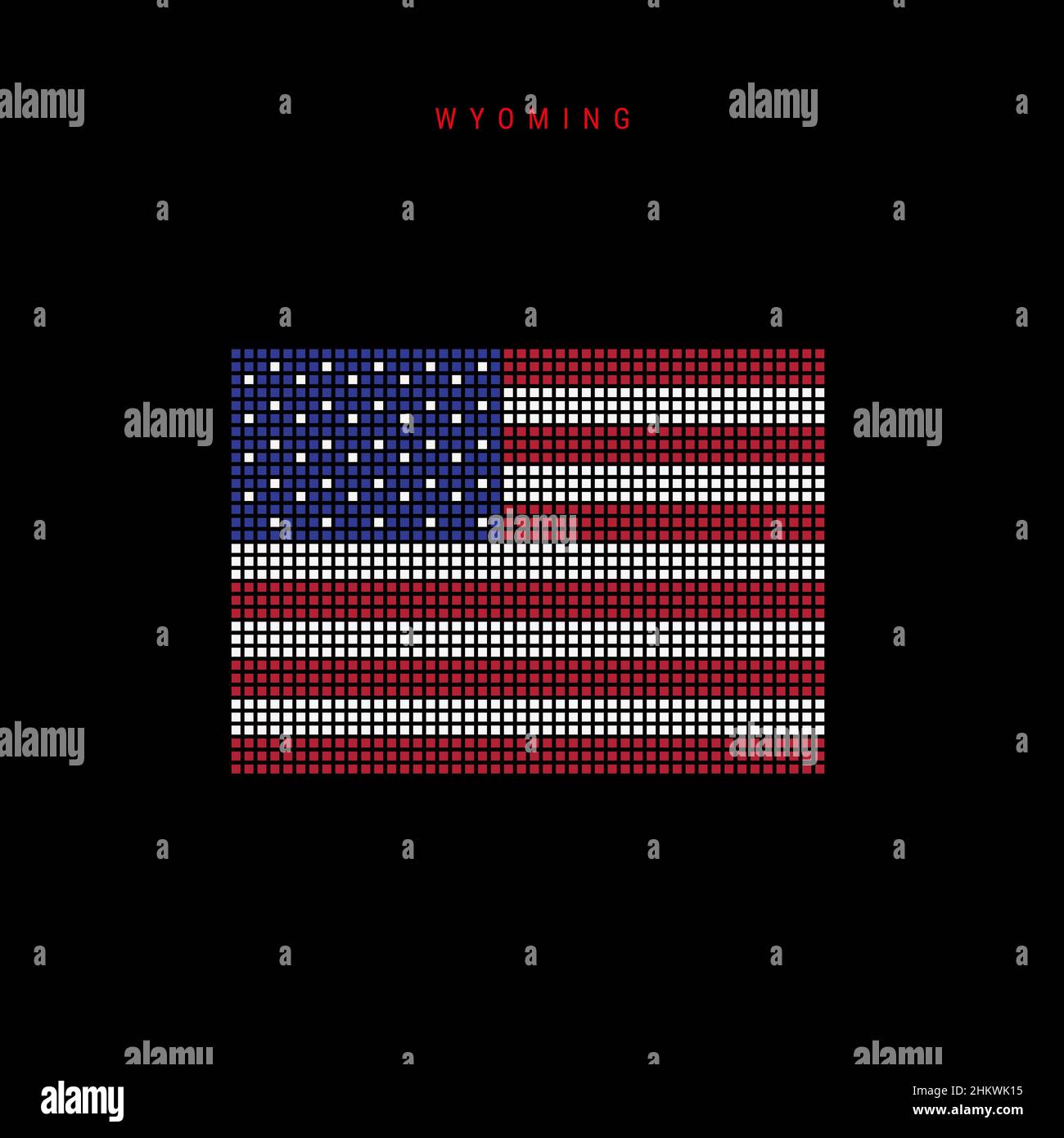 Square dots pattern map of Wyoming. Dotted pixel map with american ...
