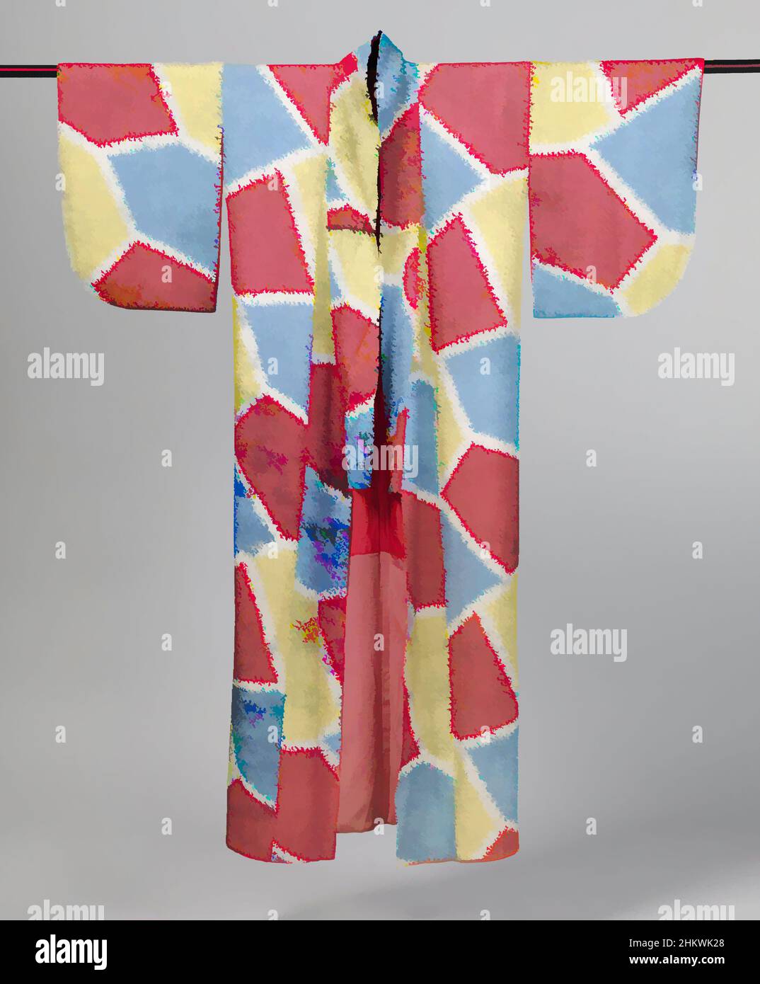 Geometric Pattern Informal Art inspired by Informal Women's Kimono, Women's kimono with geometric ...