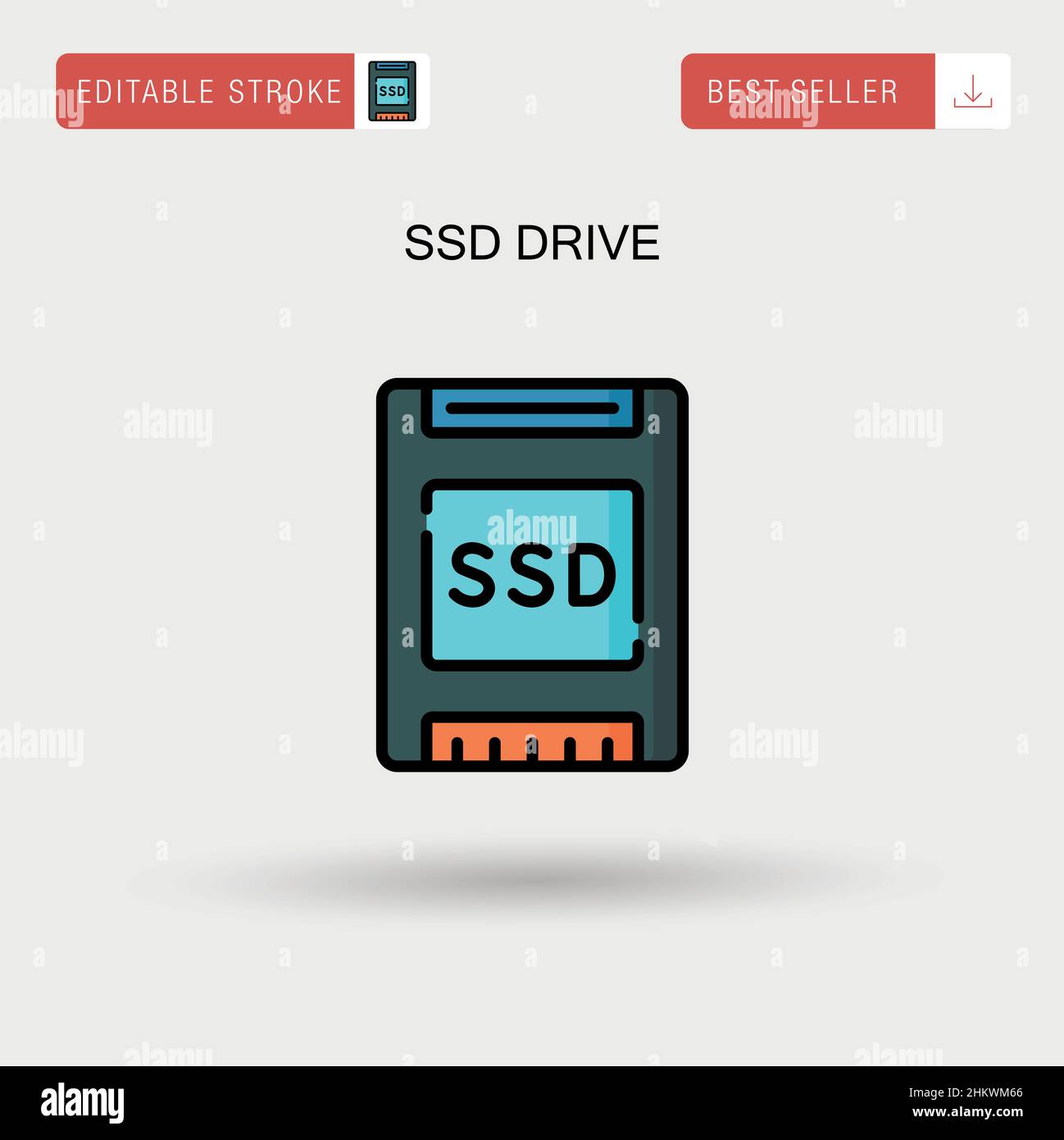 Ssd drive Simple vector icon. Stock Vector