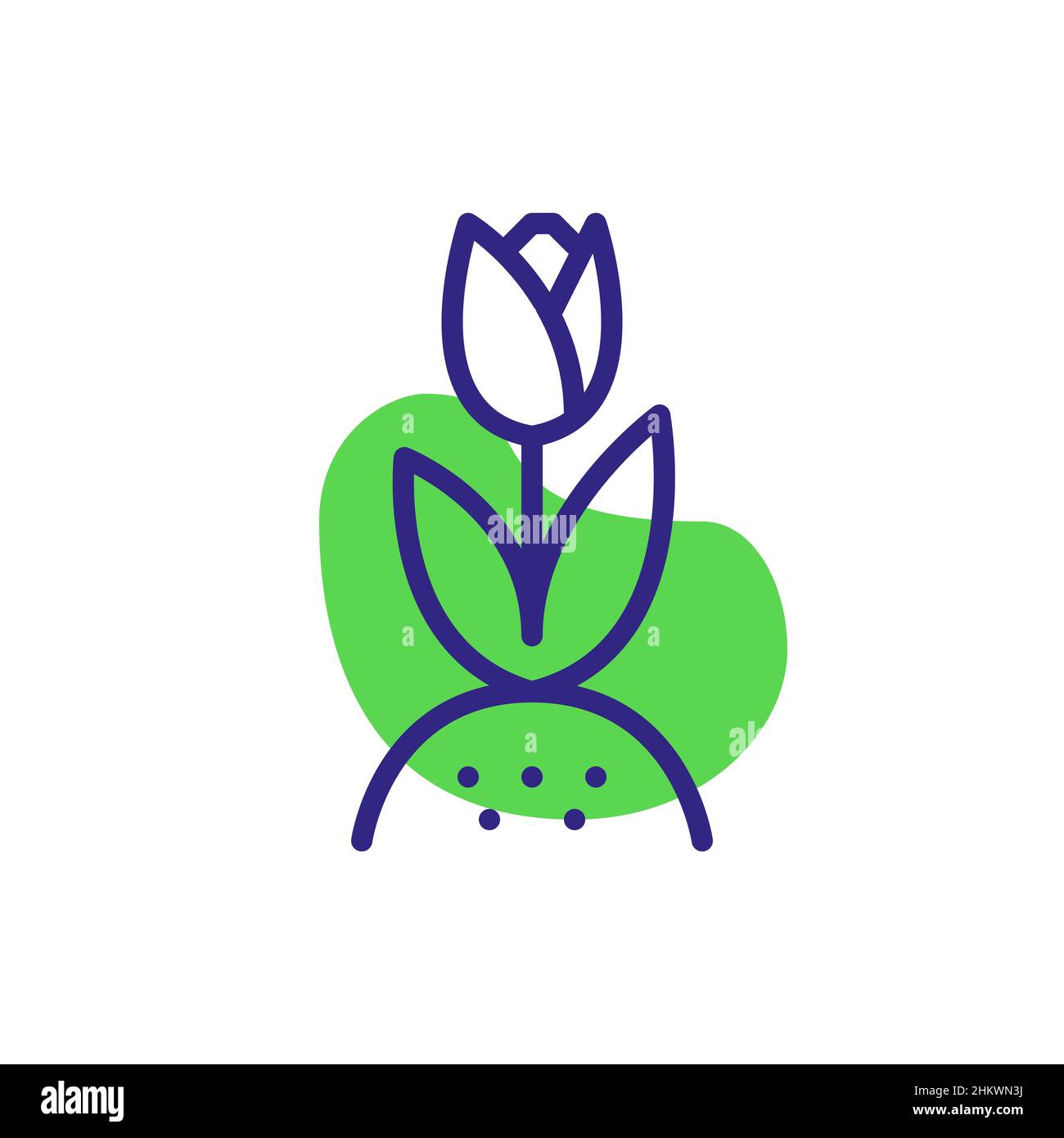 Growing tulip spring flower icon. Pixel perfect, editable stroke, color ...