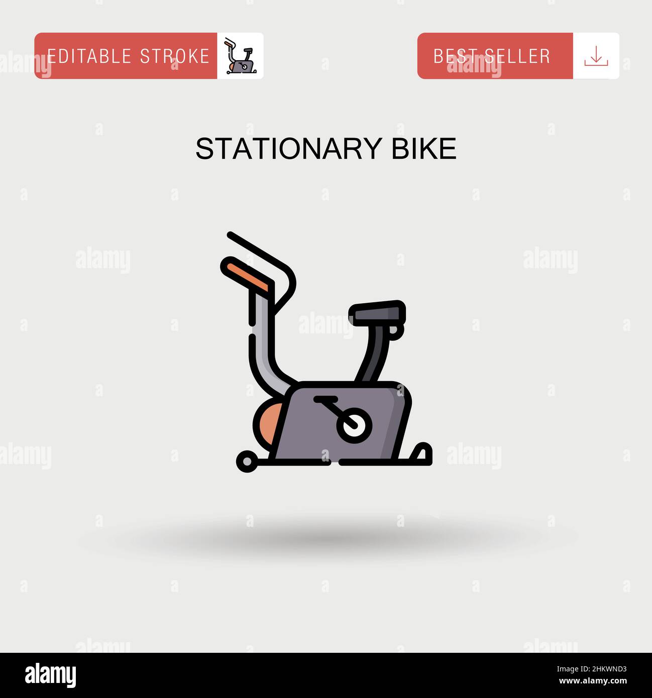 Stationary bike Simple vector icon. Stock Vector