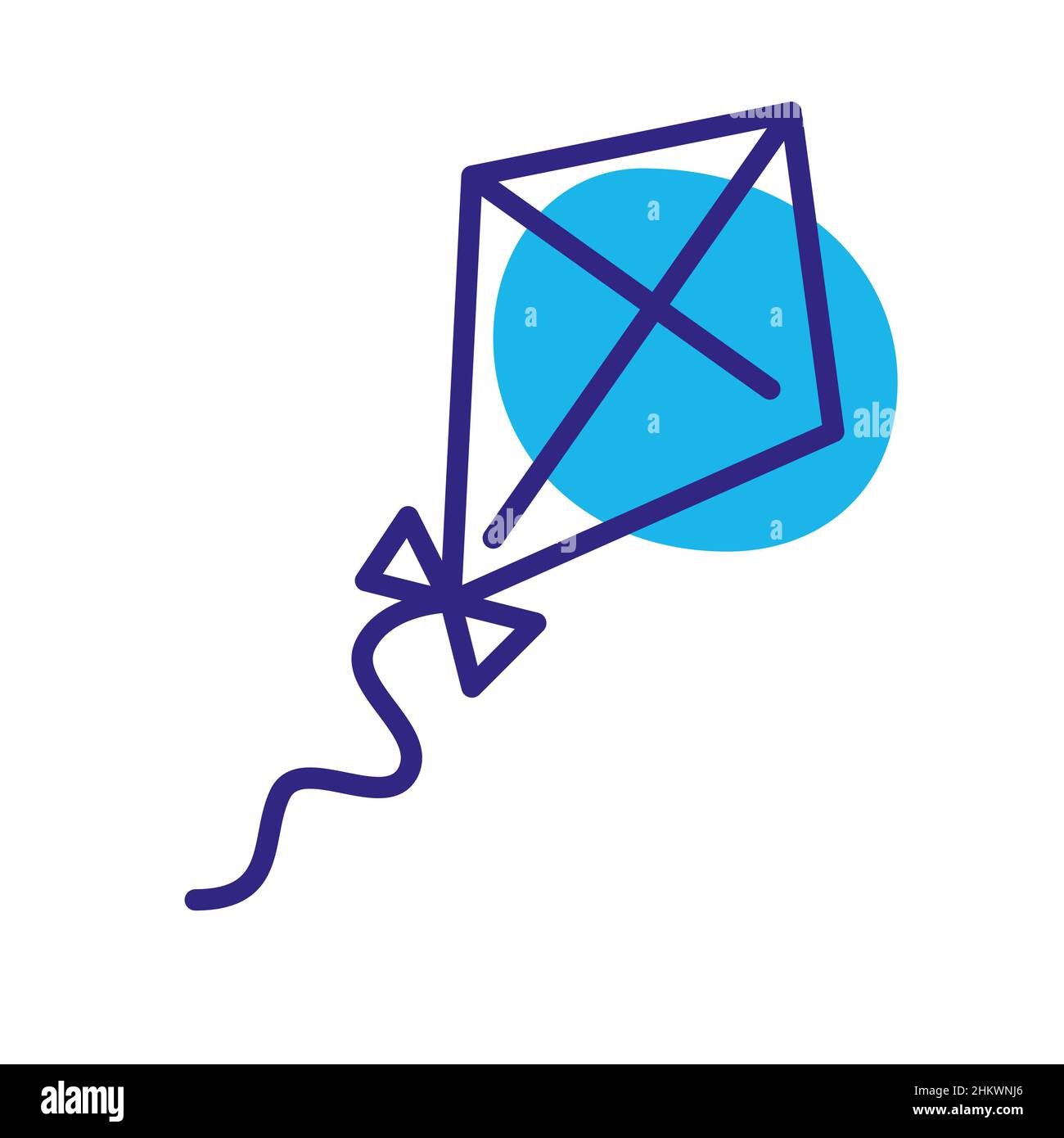 Flying kite. Pixel perfect, editable stroke, color icon Stock Vector ...