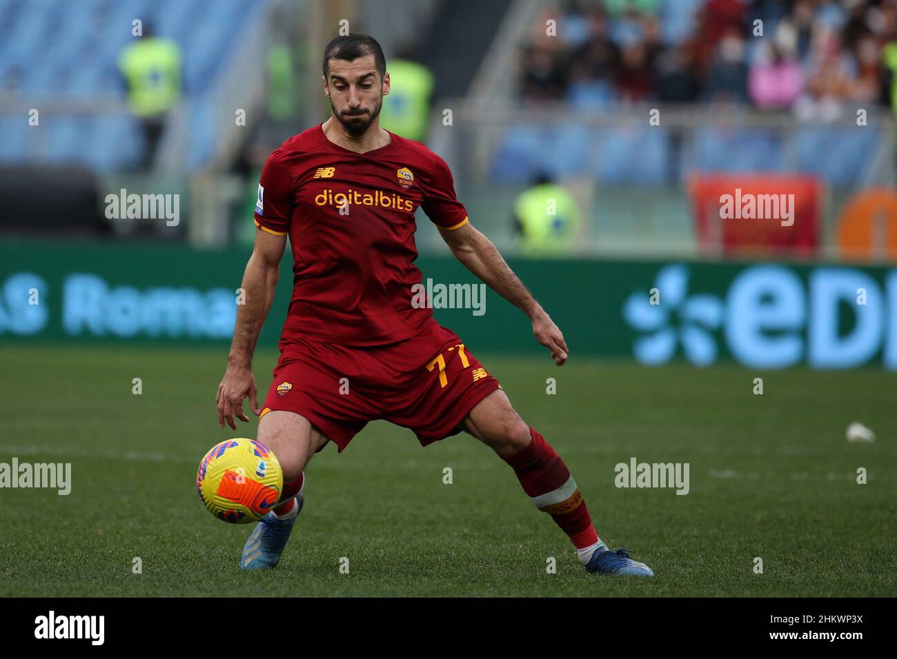 Rome, Italy. 5th Feb, 2022. Henrikh Mkhitaryan (Roma) In action during the  Serie A match between AS Roma and Genoa Cricket and Football Club at Stadio  Olimpico on February 05 2022 in