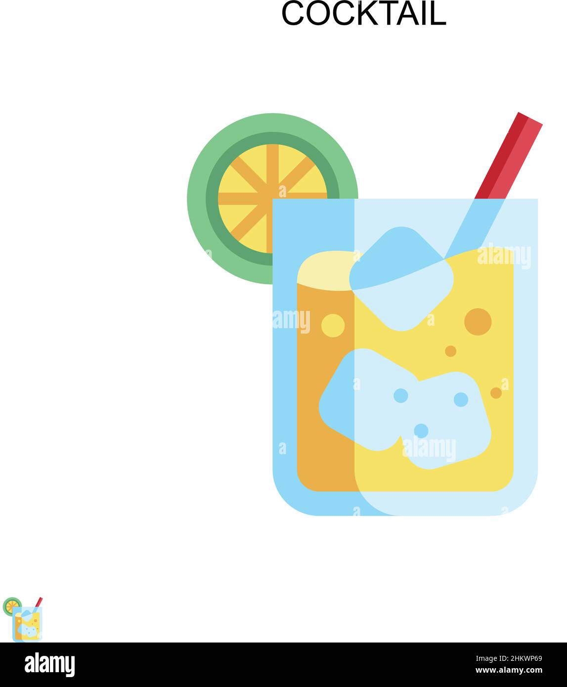 Cocktail Simple vector icon. Illustration symbol design template for ...