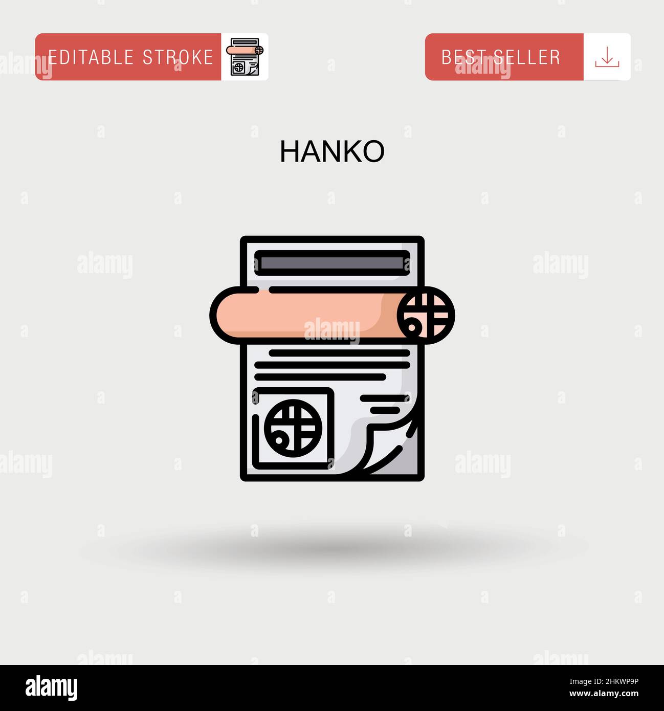 Hanko Simple vector icon. Stock Vector