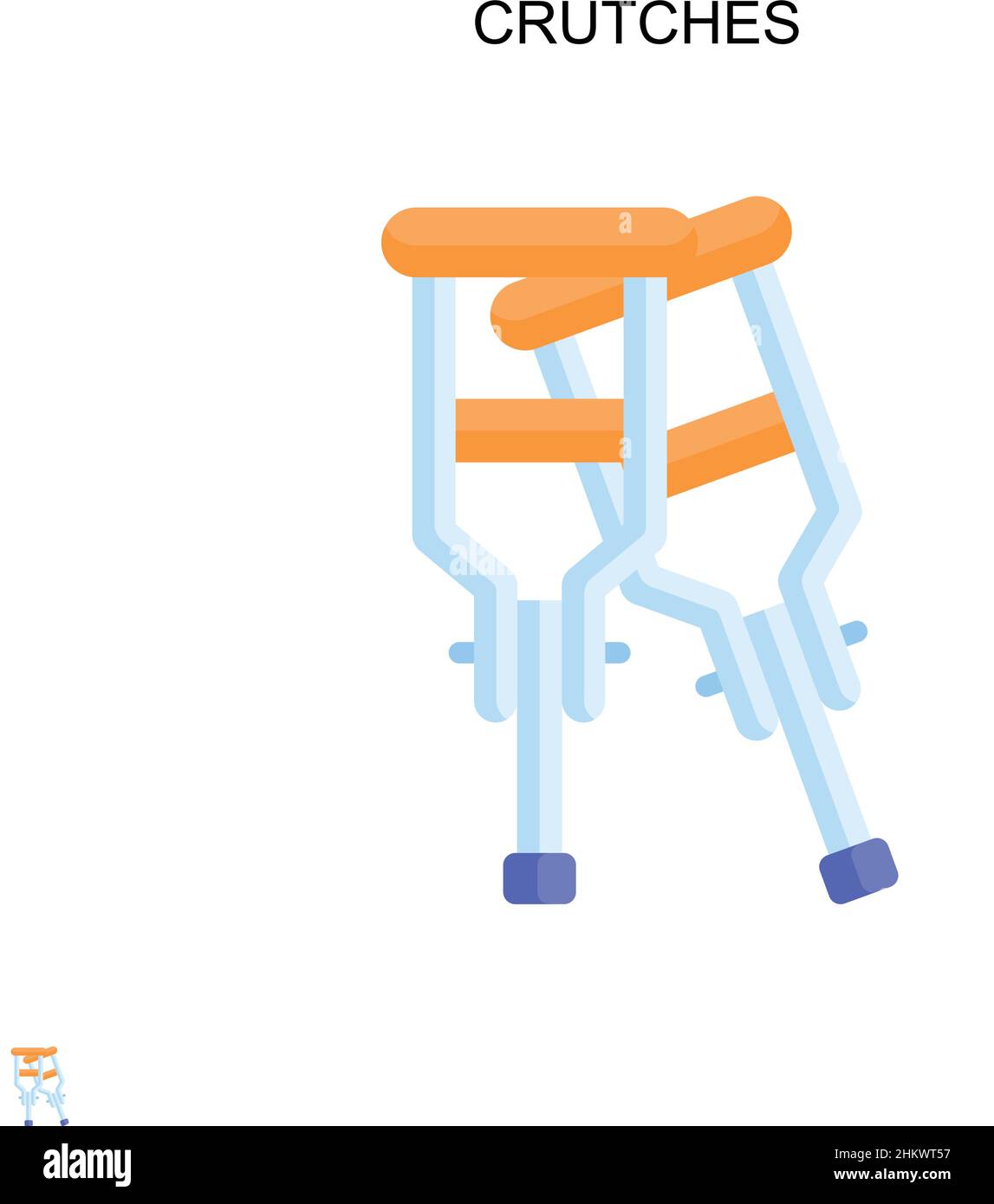 Crutches Simple vector icon. Illustration symbol design template for web mobile UI element. Stock Vector